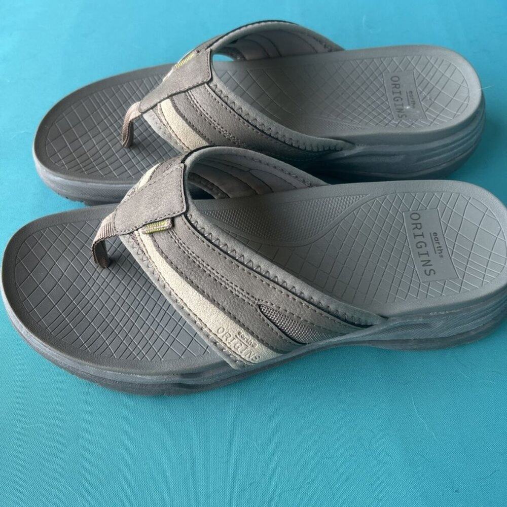 Earth Origins Men's Boyd Brown Sport Flip Flop Sandal Shoes Size 8M - Picture 3 of 7